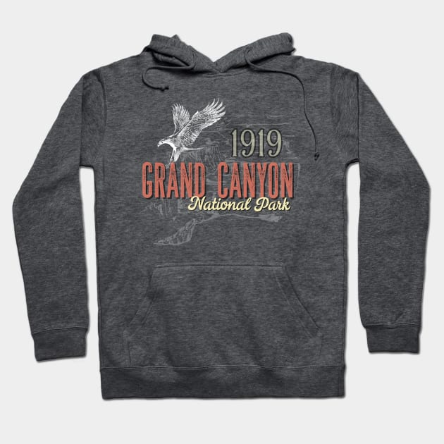 Grand Canyon National Park Arizona AZ Vintage Eagle Hoodie by Pine Hill Goods